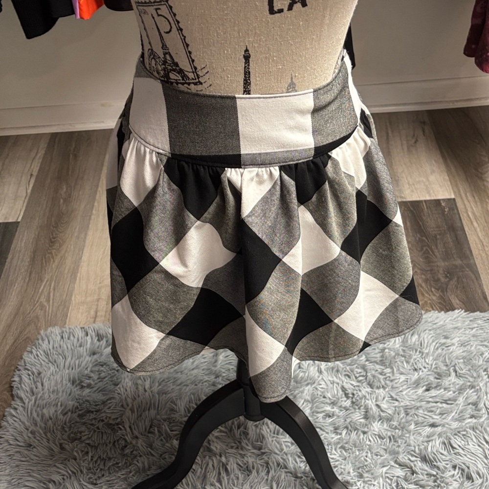 Y2k Checkered Skater Skirt